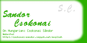 sandor csokonai business card